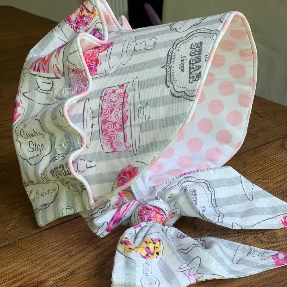 PRECIOUS Baby Bonnet 6-12 HANDMADE